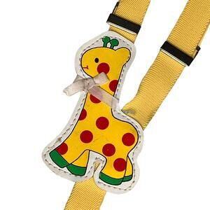 Vintage 80s Kids Suspenders Giraffe Clip On Style Vinyl Woolworths New Original